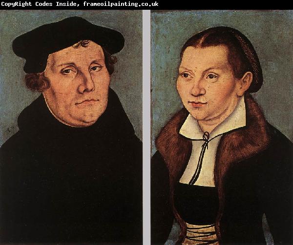 CRANACH, Lucas the Elder Portraits of Martin Luther and Catherine Bore dfg